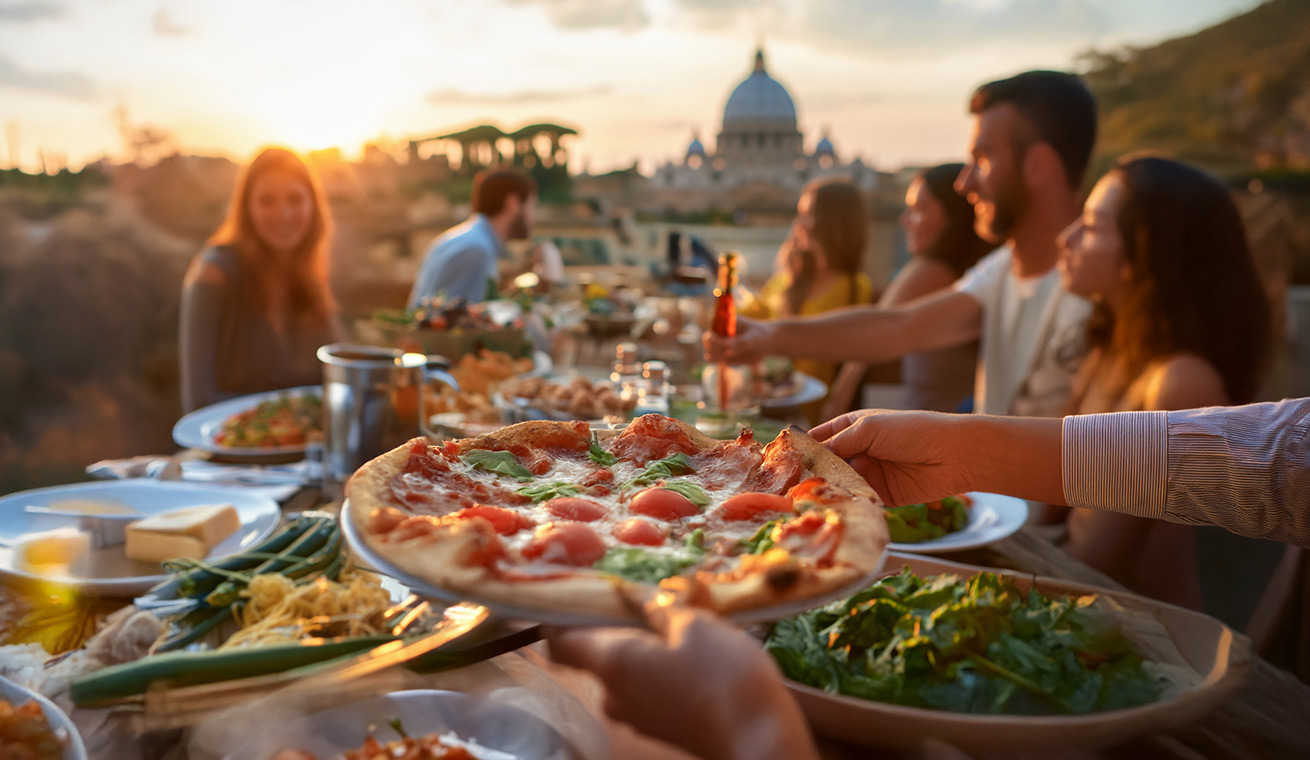 Authentic pizza in Rome